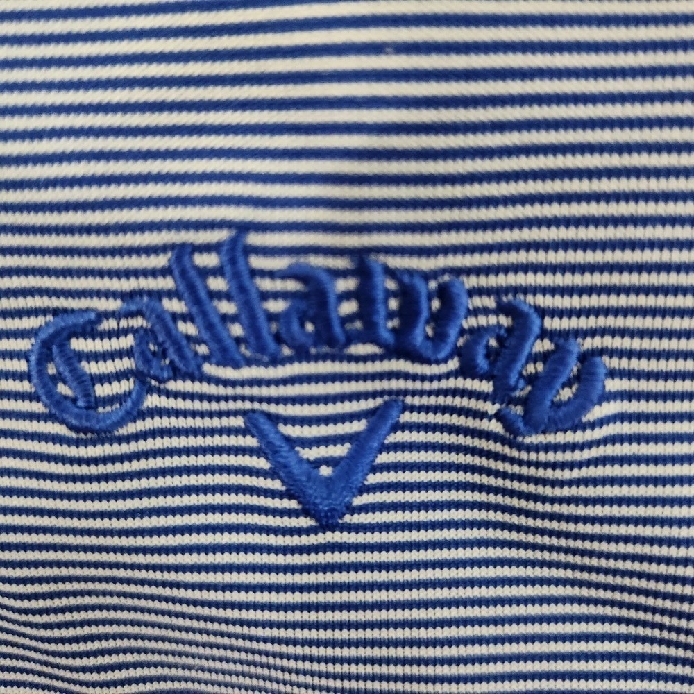 Calloway Shirt Polo Mens golf opti-dri Pinstripe Blue  White Cool XXL Sport